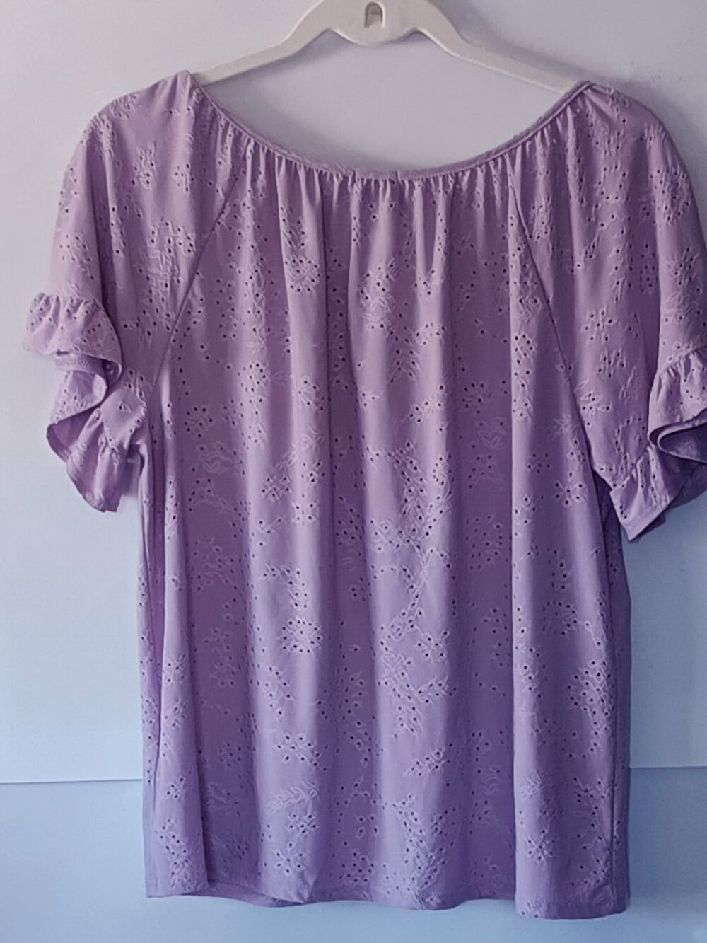 W5 Lavender Eyelet Lace Blouse Size M - Picture 5 of 9